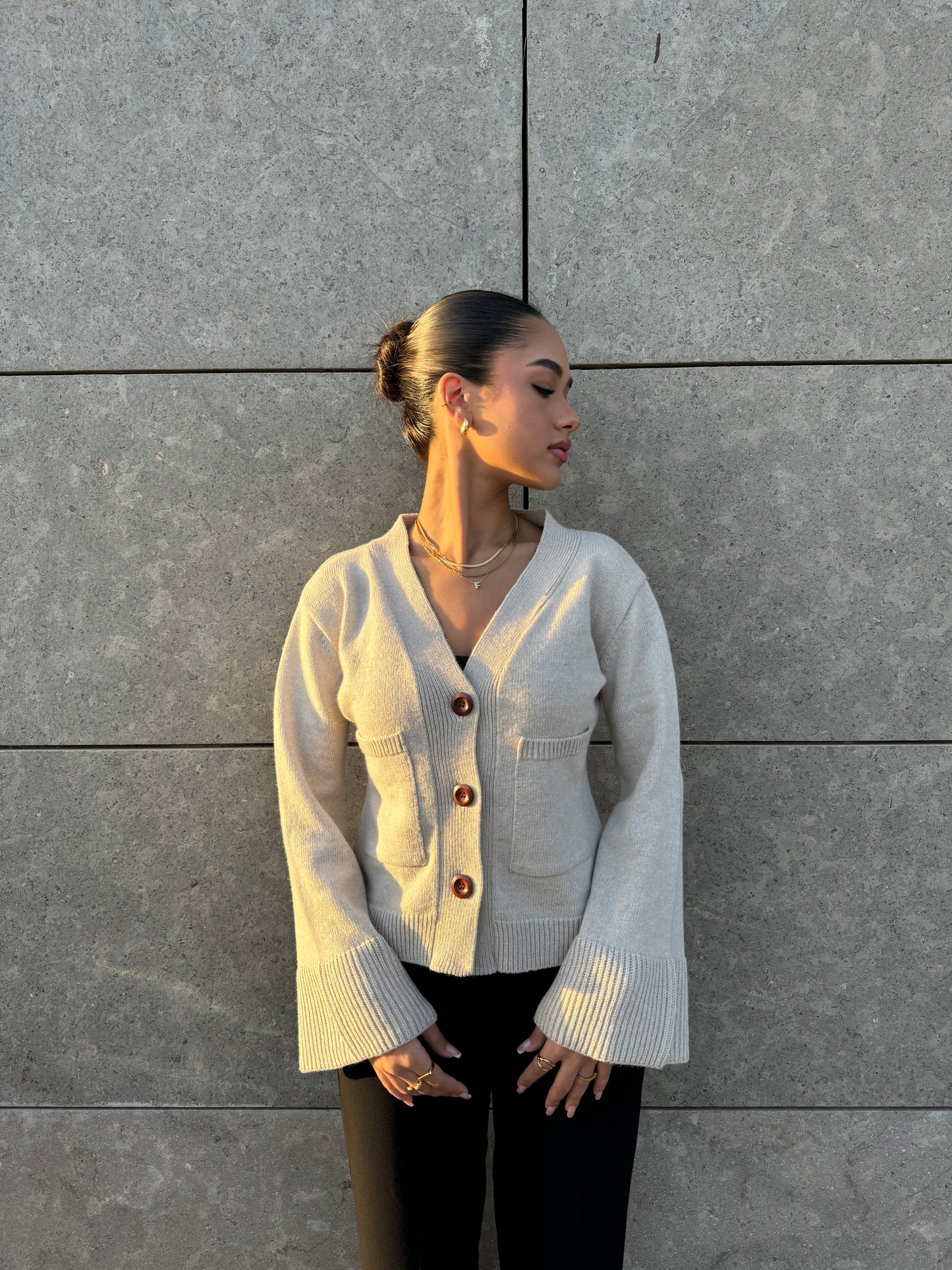 Creme Beige Cardigan